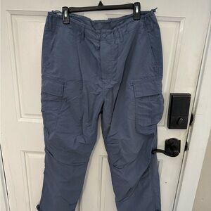 American Eagle Outfitters Blue Cargo Pants Relaxed Fit